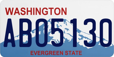 WA license plate ABO5130