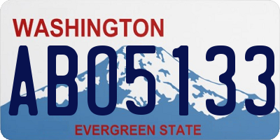WA license plate ABO5133