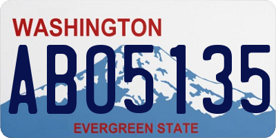 WA license plate ABO5135