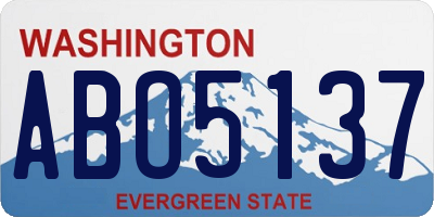 WA license plate ABO5137