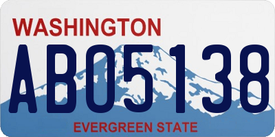 WA license plate ABO5138