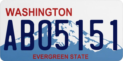 WA license plate ABO5151