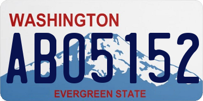 WA license plate ABO5152