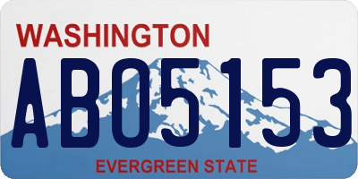 WA license plate ABO5153