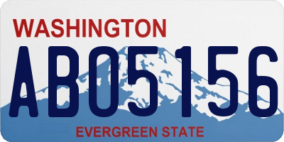 WA license plate ABO5156
