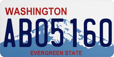 WA license plate ABO5160