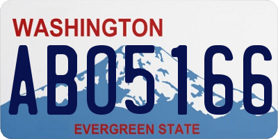 WA license plate ABO5166