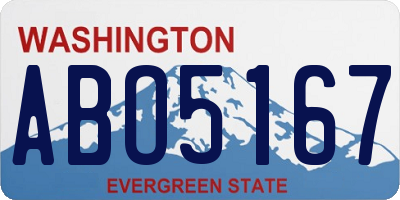 WA license plate ABO5167