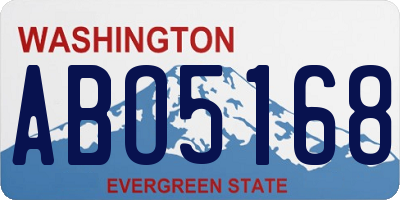 WA license plate ABO5168
