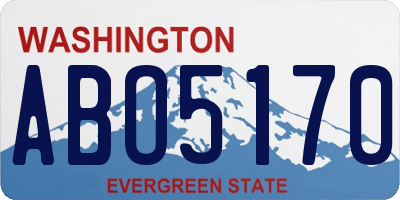 WA license plate ABO5170