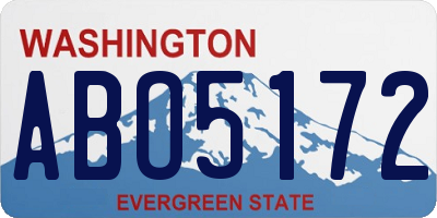 WA license plate ABO5172