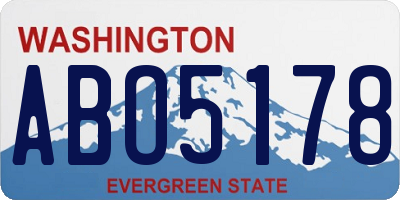 WA license plate ABO5178