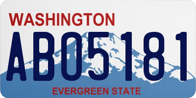 WA license plate ABO5181