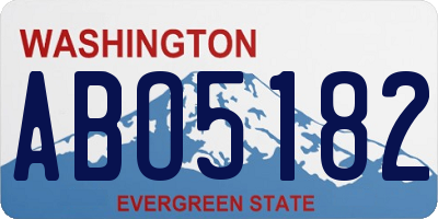 WA license plate ABO5182