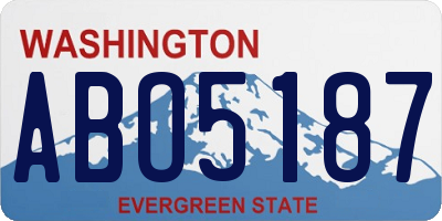 WA license plate ABO5187
