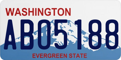 WA license plate ABO5188