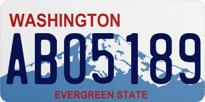WA license plate ABO5189