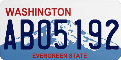 WA license plate ABO5192