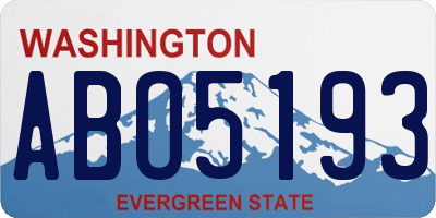 WA license plate ABO5193