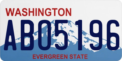 WA license plate ABO5196