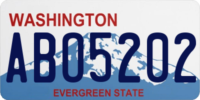 WA license plate ABO5202