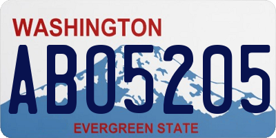 WA license plate ABO5205