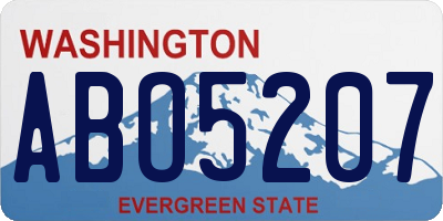WA license plate ABO5207