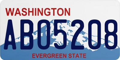 WA license plate ABO5208