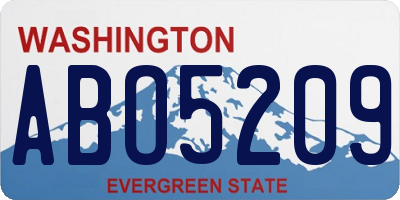 WA license plate ABO5209