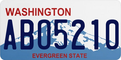 WA license plate ABO5210