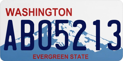WA license plate ABO5213