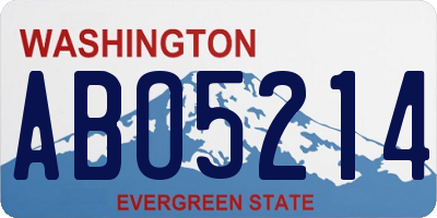 WA license plate ABO5214