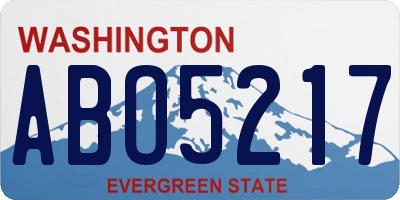 WA license plate ABO5217