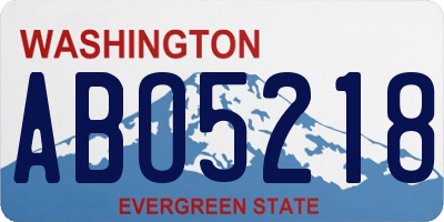 WA license plate ABO5218