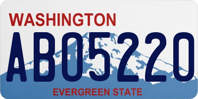 WA license plate ABO5220
