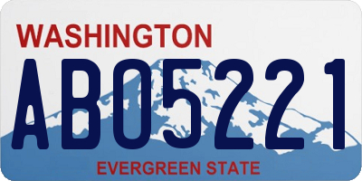 WA license plate ABO5221