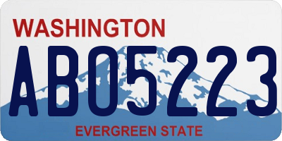 WA license plate ABO5223