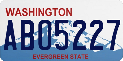 WA license plate ABO5227