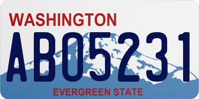 WA license plate ABO5231