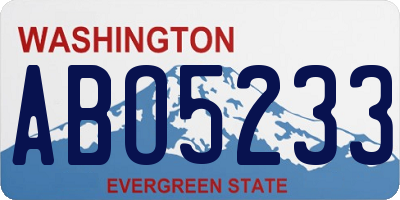 WA license plate ABO5233