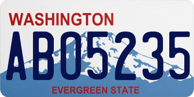 WA license plate ABO5235