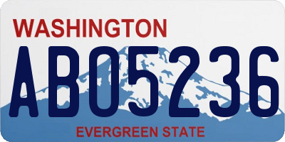 WA license plate ABO5236