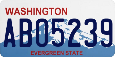 WA license plate ABO5239