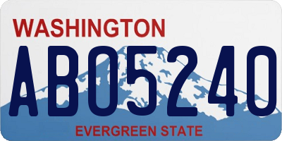 WA license plate ABO5240
