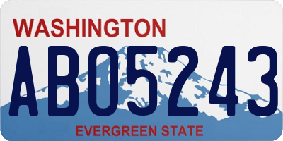 WA license plate ABO5243