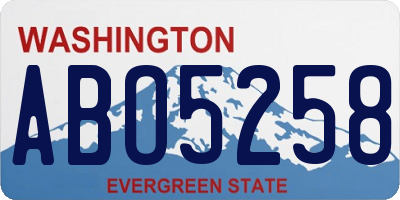 WA license plate ABO5258