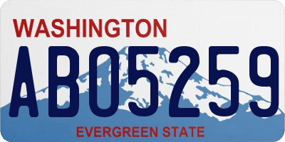WA license plate ABO5259