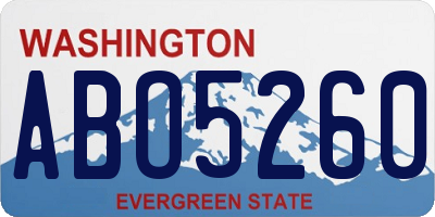 WA license plate ABO5260
