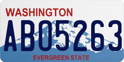 WA license plate ABO5263