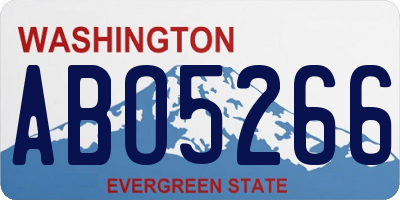 WA license plate ABO5266